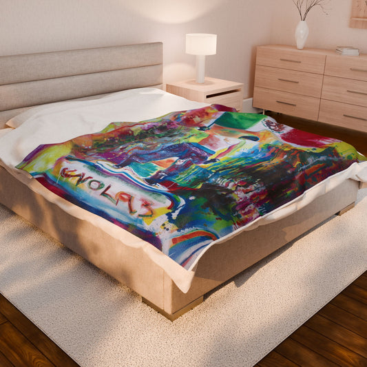 Manta de felpa de terciopelo vibrante "Resist" 