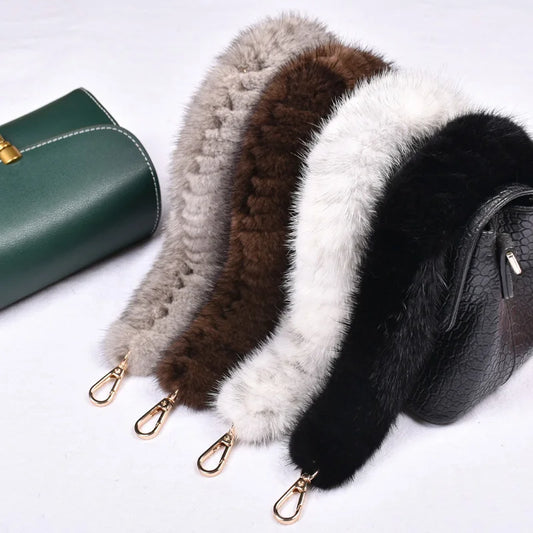 Correa para bolso de piel de visón auténtica